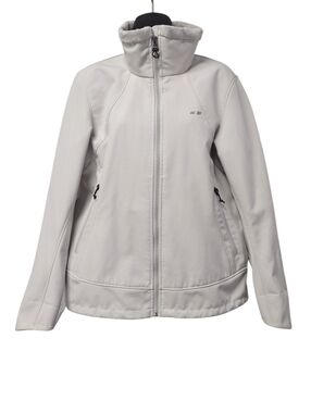 Köppen Womens L Gray Softshell Fleece Lined Jacket Full Zip Lightweight Outdoor